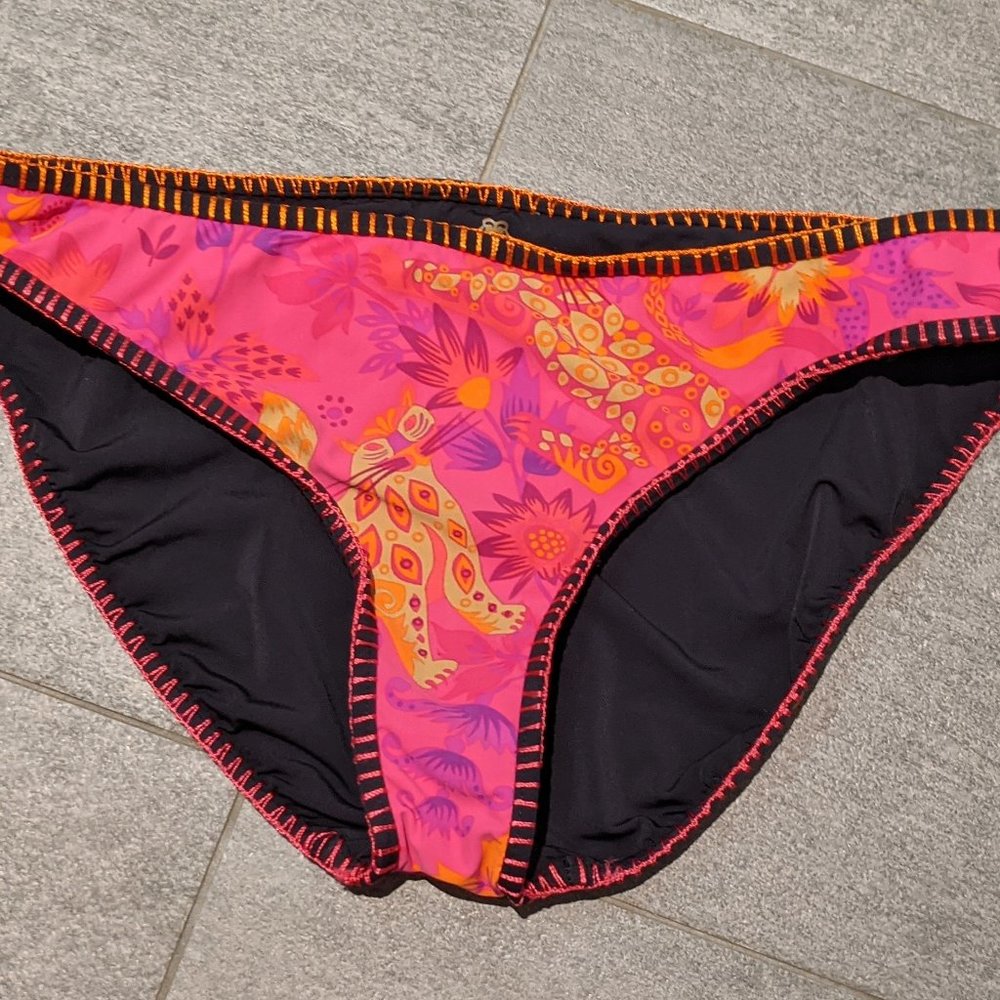 Reversible Black/Pink Multi-colour Swim Bottoms